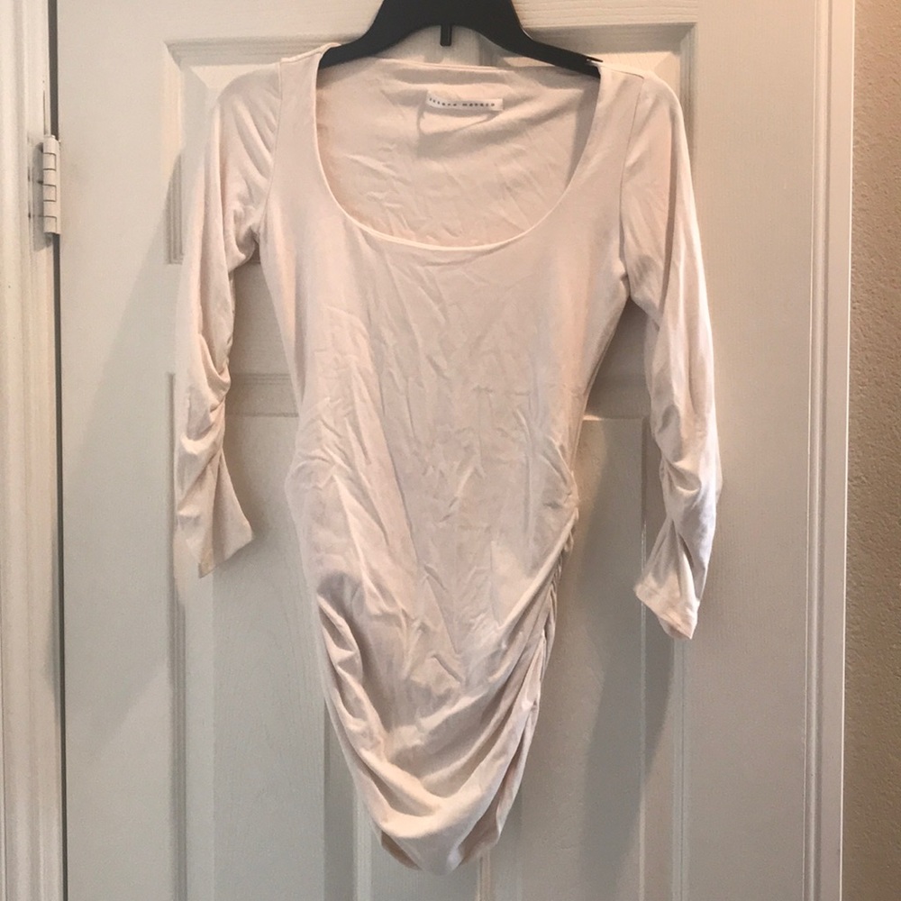 Susana Monaco rouched cream shirt